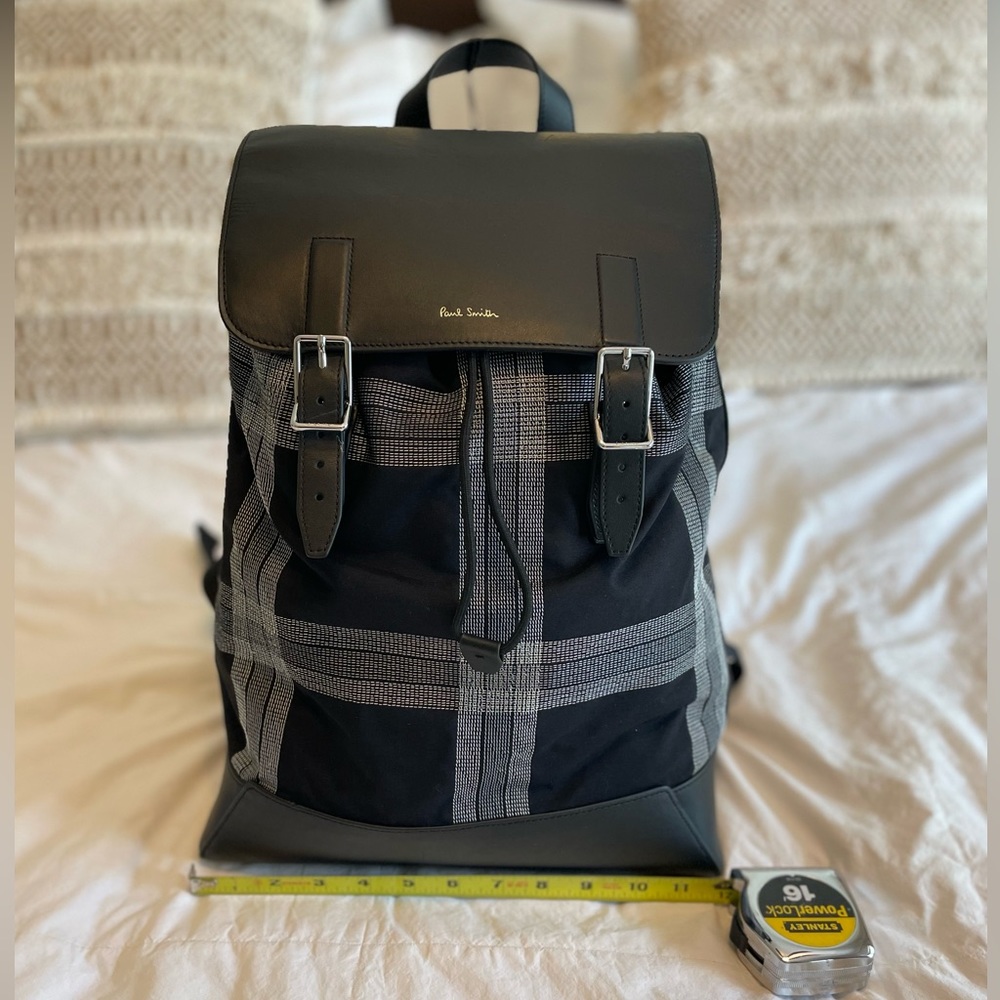 Paul Smith Black Checkered Backpack